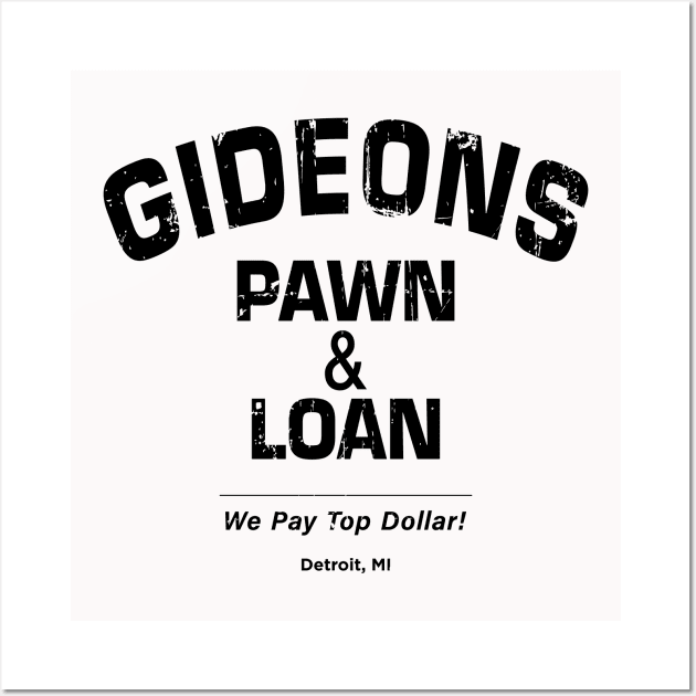 Gideon's Pawn & Loan (black print) Wall Art by SaltyCult